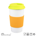 14oz caneca de viagem de porcelana com silicone